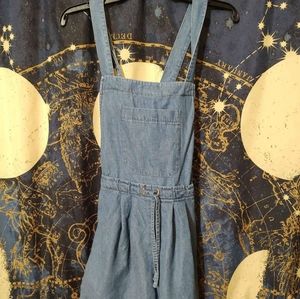 VINTAGE 90'S DENIM JUMPER/OVERALLS SHORTS W/ POCKETS